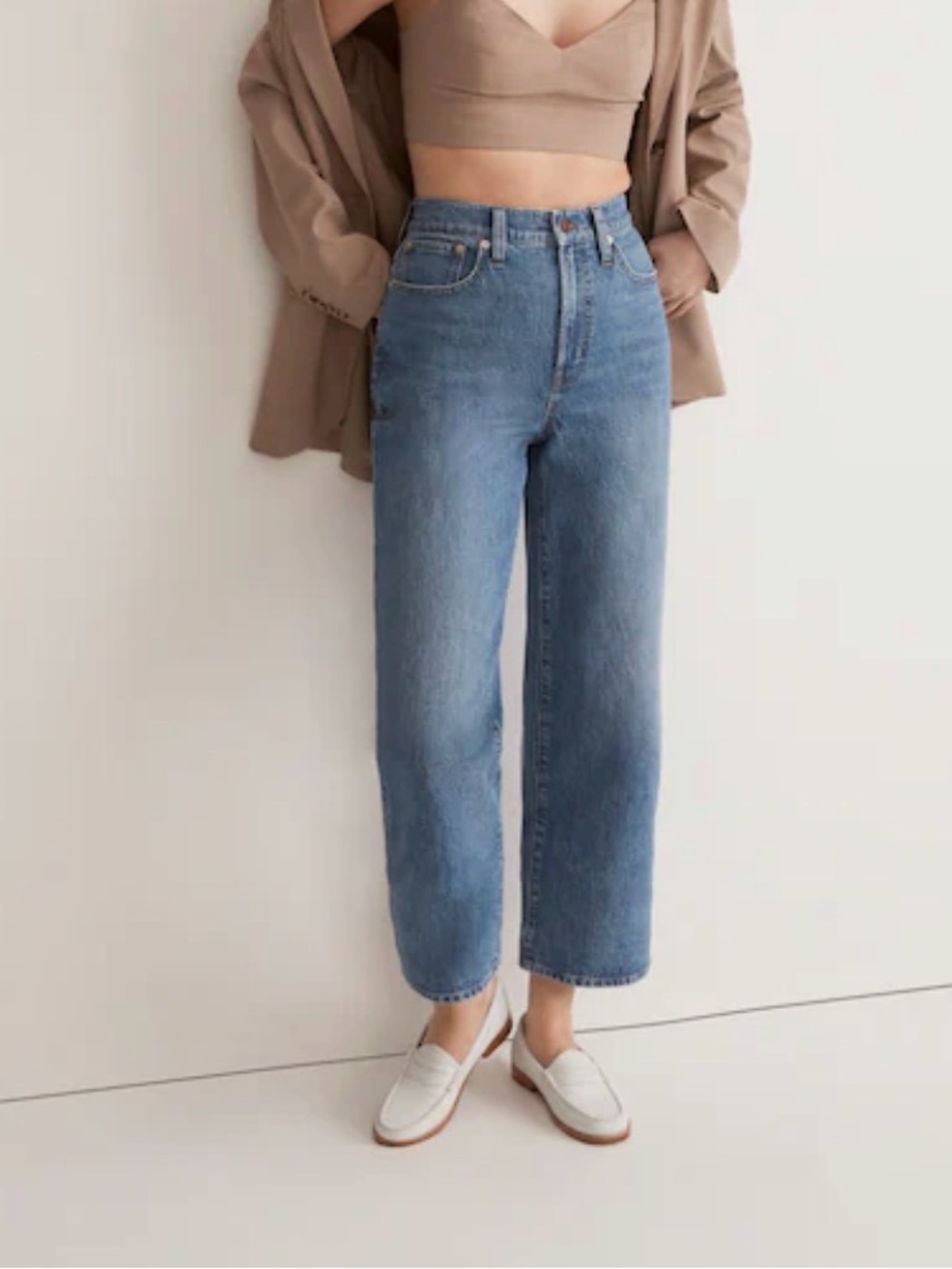 Madewell Blue High-Rise Wide-Leg Jeans